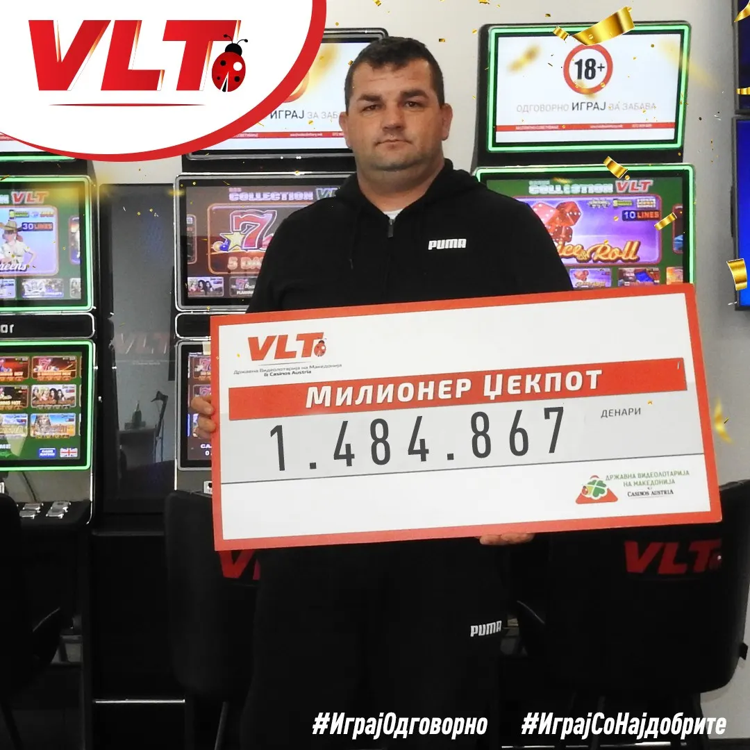 Зоран Рајчиноски од Бела Црква е новиот милионер на Видеолотарија со 1.484.867,00 денари